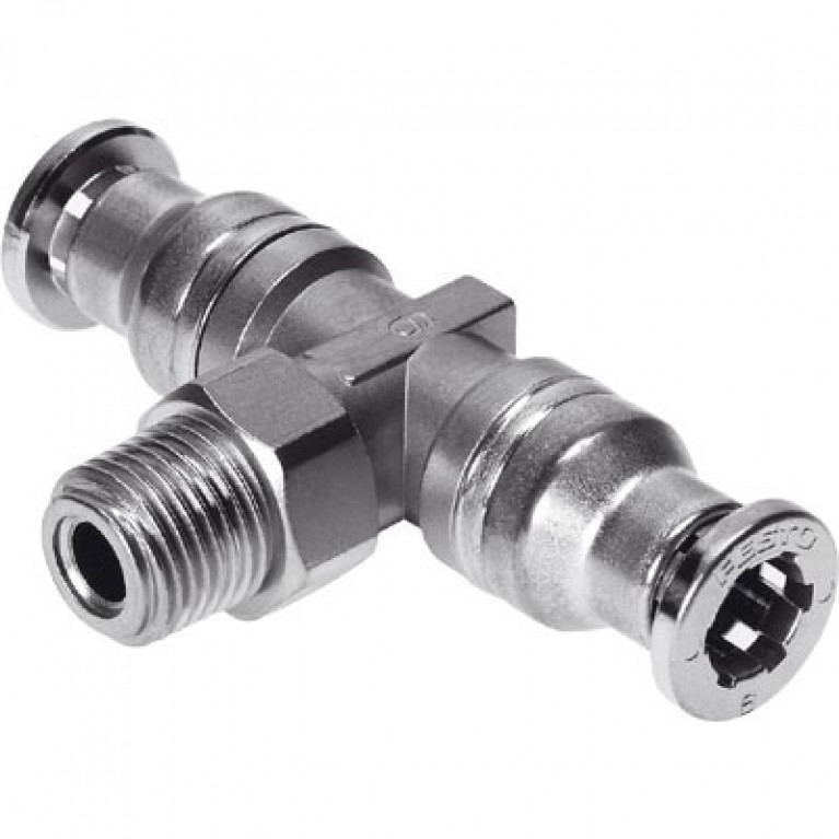 CRQST-1/2-12 Тройник Festo — ответвление, 1/2 дюйма BSPT (правая) наружная резьба x 12 мм PTC x 12 мм PTC