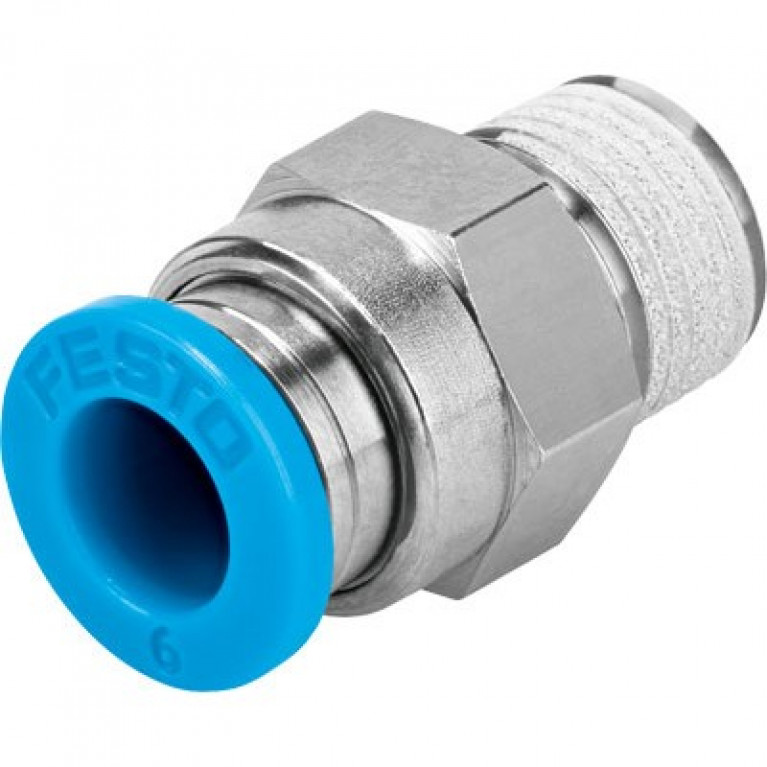 QS-1/2-5/8-U Festo, прямой — наружная резьба, 1/2 дюйма NPT наружная резьба x 5/8 дюйма PTC