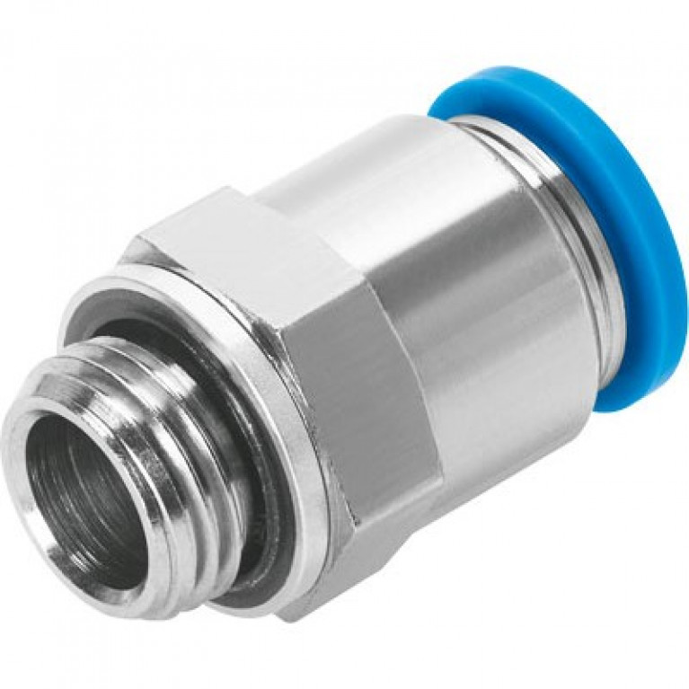 QS-G1/8-8 Festo, прямой разъем, наружная резьба BSPP 1/8 дюйма (G) x 8 мм PTC