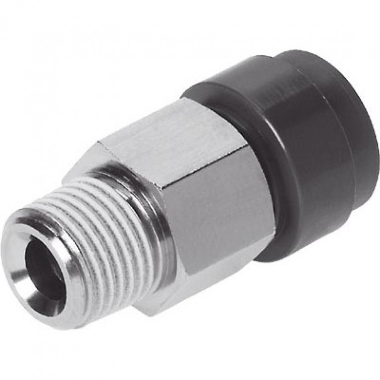 QS-V0-1/8-6 Festo, прямой — вилка, 1/8 дюйма BSPT (правая) вилка x 6 мм PTC