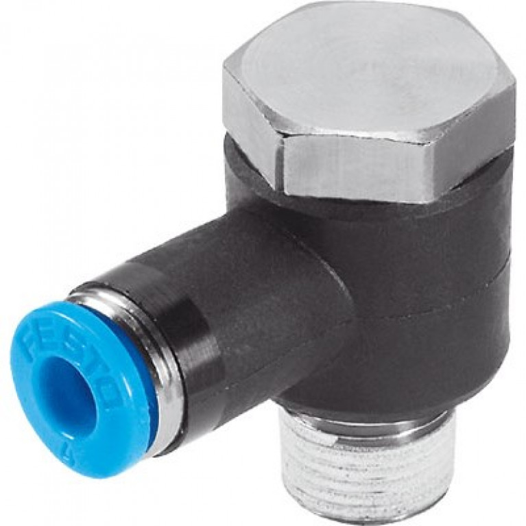 QSLV-1/2-16 Колено Festo с внешним шестигранником, 1/2 дюйма BSPT (правый) с наружной резьбой x 16 мм PTC