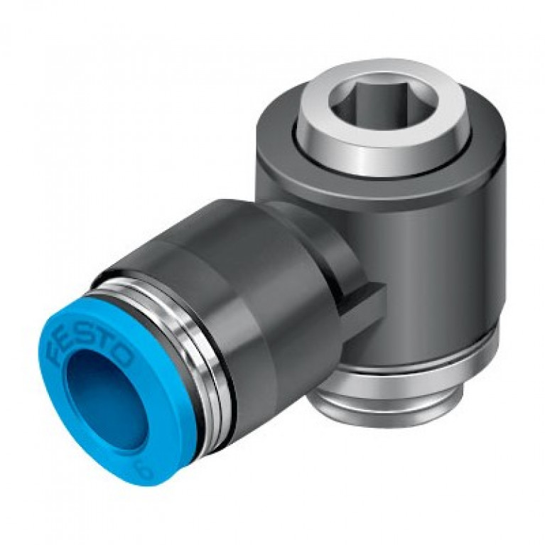 QSLV-G3/8-8-I Колено Festo с внутренним шестигранником, 3/8 дюйма BSPP (G) с наружной резьбой x 8 мм PTC