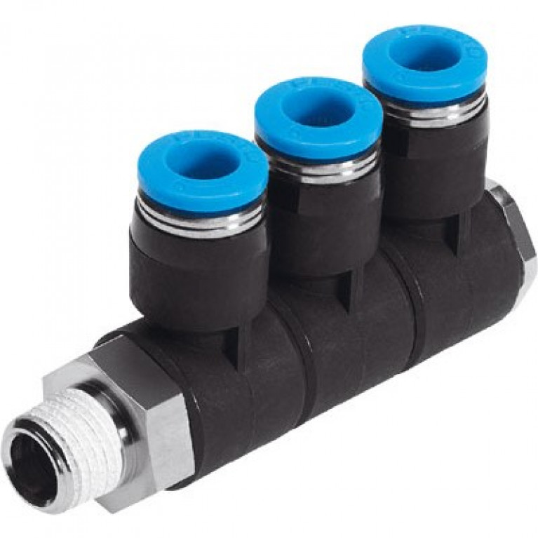 QSLV3-1/2-1/2-U Тройное колено Festo, наружная резьба NPT 1/2 дюйма x PTC 1/2 дюйма