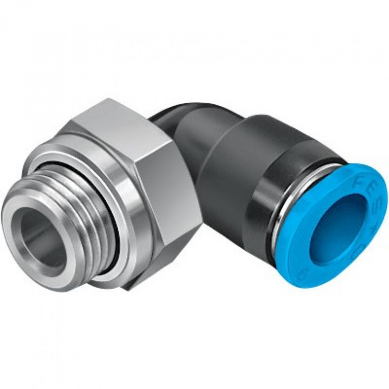 QSML-G1/8-4-100 Колено Festo — с наружной резьбой — поворотное, 1/8 дюйма BSPP (G) с наружной резьбой x 4 мм PTC