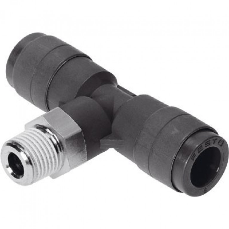 QST-V0-1/4-12 Тройник Festo — ответвление, 1/4 дюйма BSPT (правый), наружная резьба x 12 мм PTC x 12 мм PTC