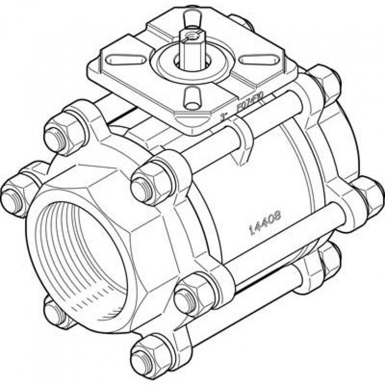 VZBA-3-GG-63-T-22-F0710-V4V4T Шаровой кран Festo VZBA 3 (Rp, дюймы)