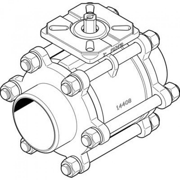 VZBA-3-WW-63-T-22-F0710-V4V4T Шаровой кран Festo VZBA 3 (Rp, дюймы)