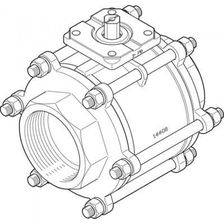 VZBA-4-GG-63-T-22-F10-V4V4T Шаровой кран Festo VZBA 4 (Rp, дюймы)