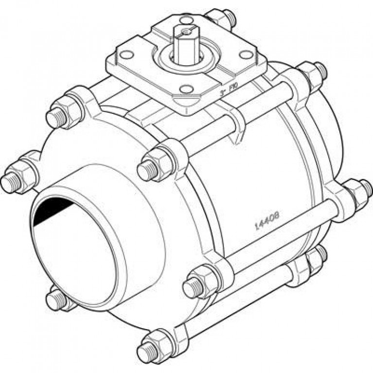 VZBA-4-WW-63-T-22-F10-V4V4T Шаровой кран Festo VZBA 4 (Rp, дюймы)