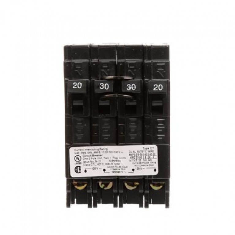 Siemens Q22030CT - Siemens BRKR (2)20А 1П/(1)30А 2П 10К QT