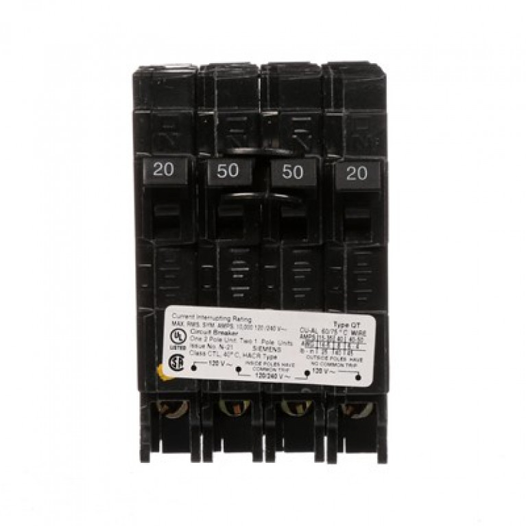 Siemens Q22050CT - Siemens BRKR (2)20А 1П/(1)50А 2П 10К QT