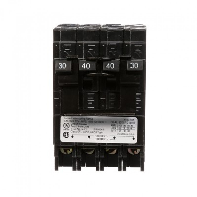 Siemens Q23040CT2 - Siemens BRKR (1)30A 2P/(1)40A 2P 10K QT