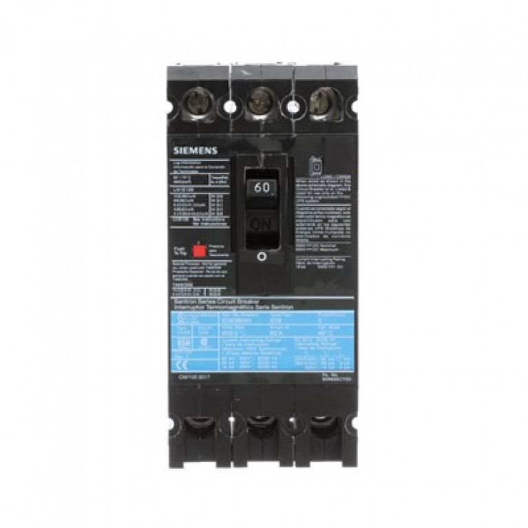 ED63B060L Автоматический выключатель Siemens ED6 3P 600V 60A LUG