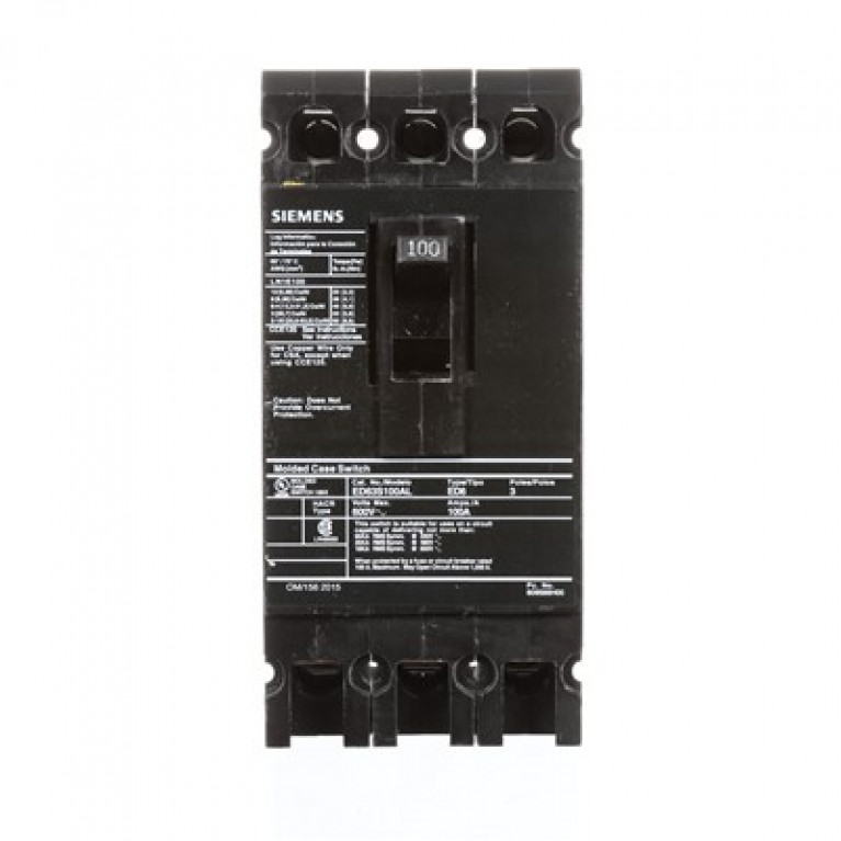 ED63S100AL Автоматический выключатель Siemens ED 3P 100A 600V 18KA SW LUGS
