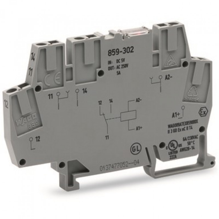 859-307 РЕЛЕ WAGO TRM БЛК 115 В постоянного тока 1U