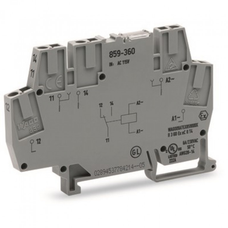 859-359 РЕЛЕ WAGO TRM БЛК 230 В переменного тока 1U W/AU