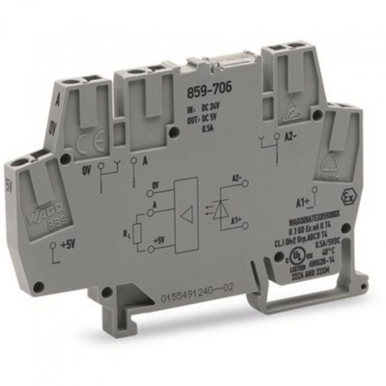 859-706 WAGO OPTOC.6MM 24VDC/5VDC/0,5A/10KHZ/MI