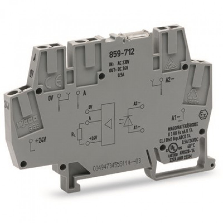859-712 WAGO OPTOK.230ВAC/24ВDC,0,5А,МИНУС