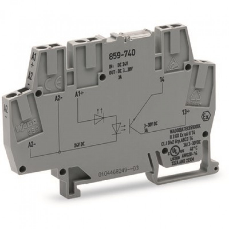 859-740 WAGO OPTOC .6MM 24/3-30В постоянного тока 3A 2L HDM