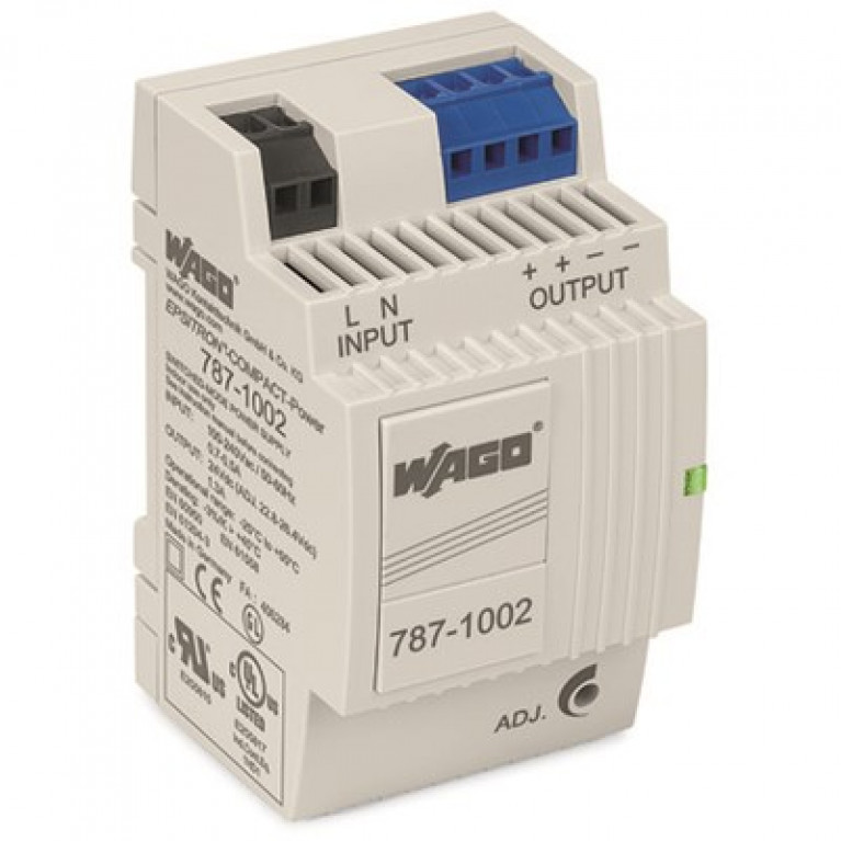 787-1002 WAGO COMPACT-POWER 1-Ф, 1,3 А, 24 В постоянного тока