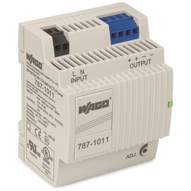 787-1011 WAGO COMPACT-POWER 1-Ф, 4 А, 12 В постоянного тока