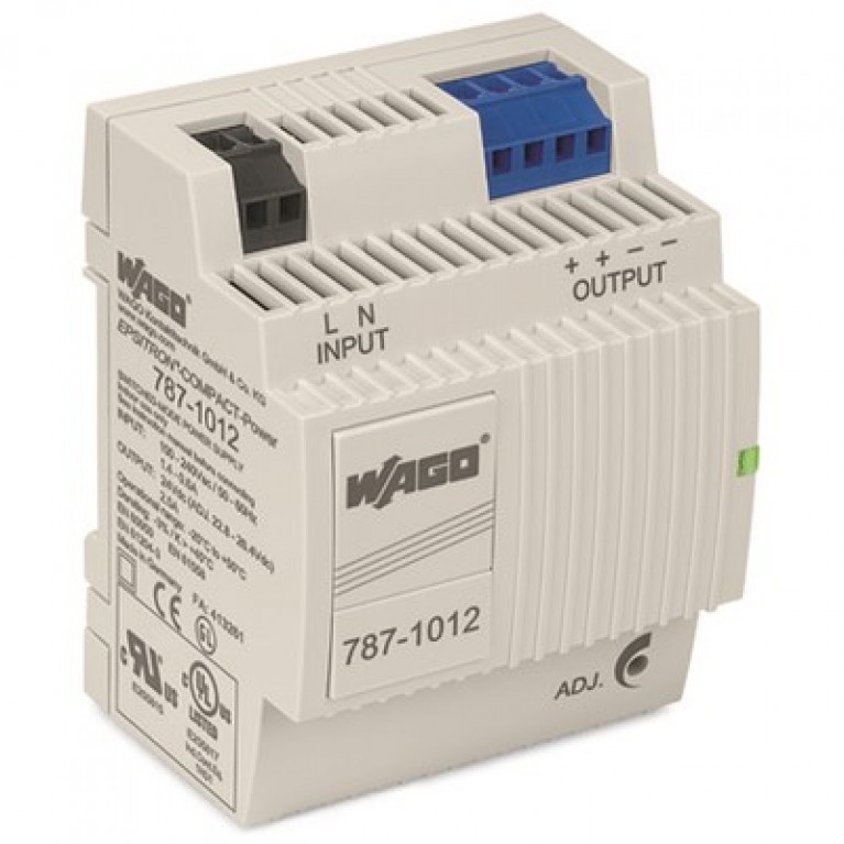 787-1012 WAGO COMPACT-POWER 1-Ф, 2,5 А, 24 В постоянного тока