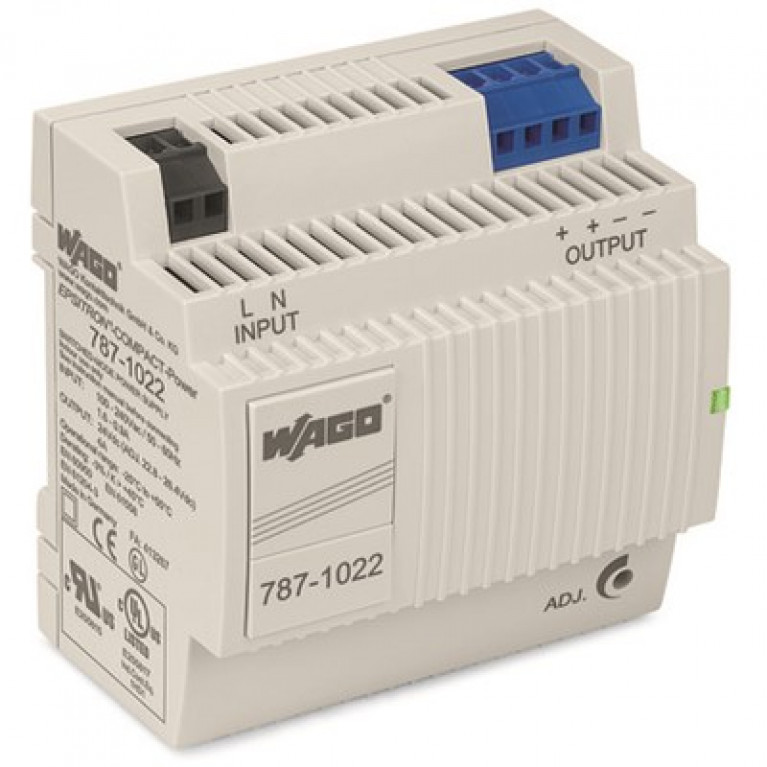787-1022 WAGO COMPACT-POWER 1-Ф, 4 А, 24 В постоянного тока