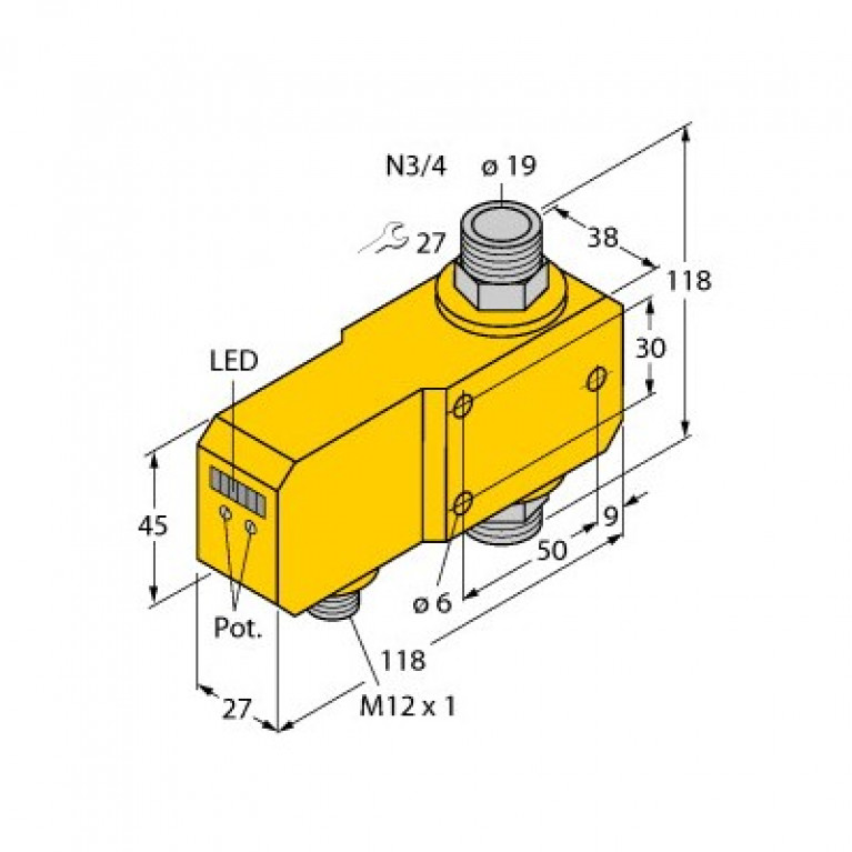 Датчик расхода Turck FCI-N3/4D20A4P-AP8X-H1141