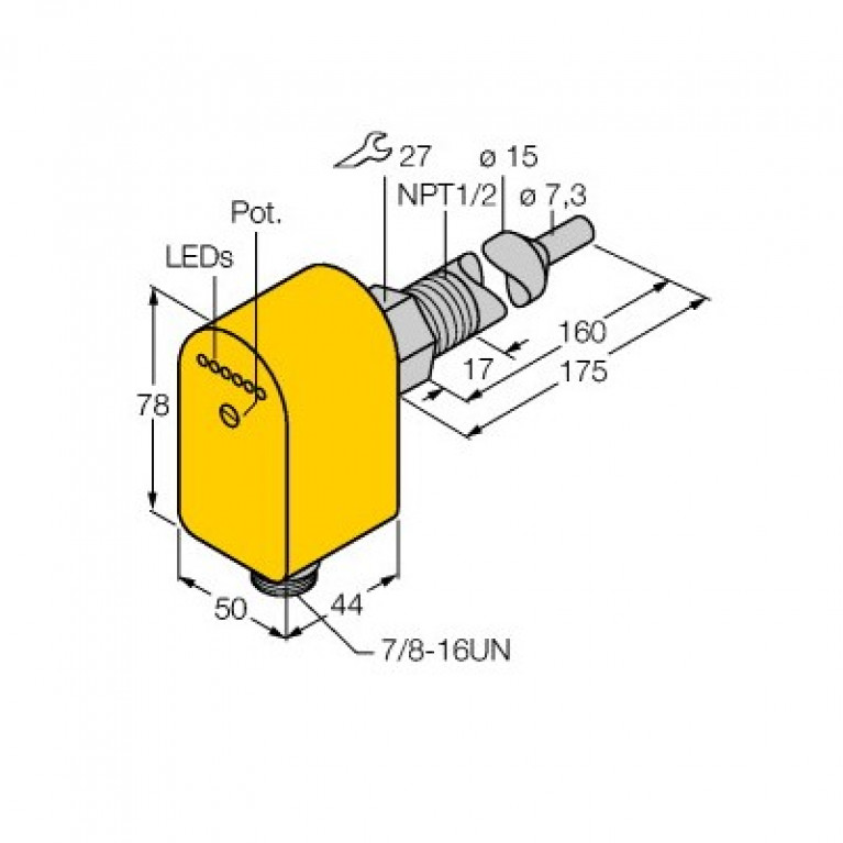 Датчик расхода Turck FCS-N1/2A4P-ARX-B1151/L160/115 В переменного тока