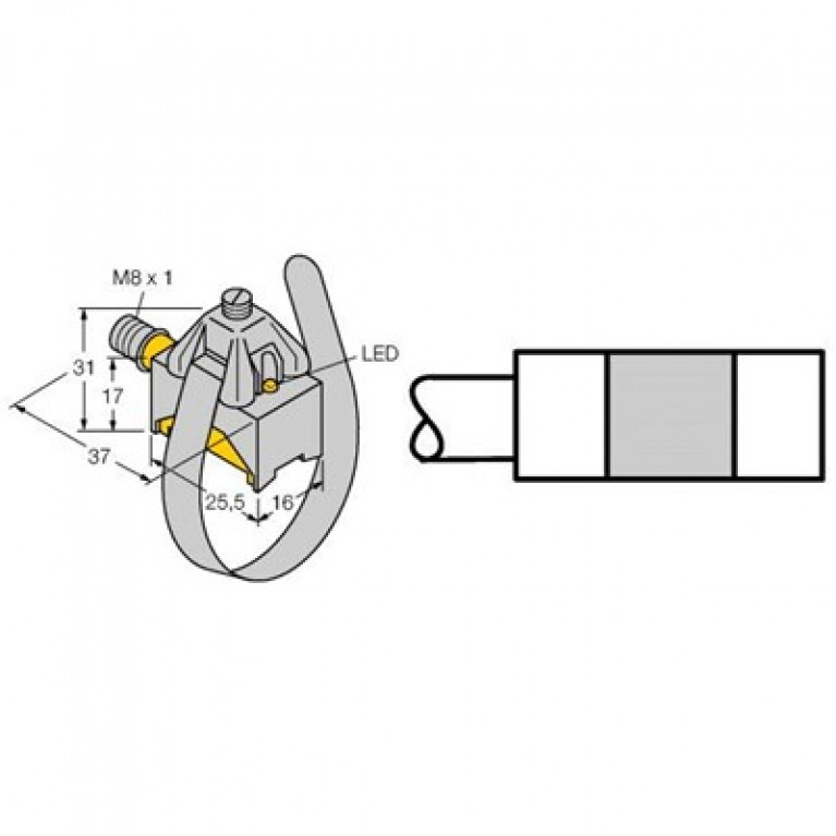BIM-KST-AP6X-V1131 Датчик положения цилиндра Turck с зажимом