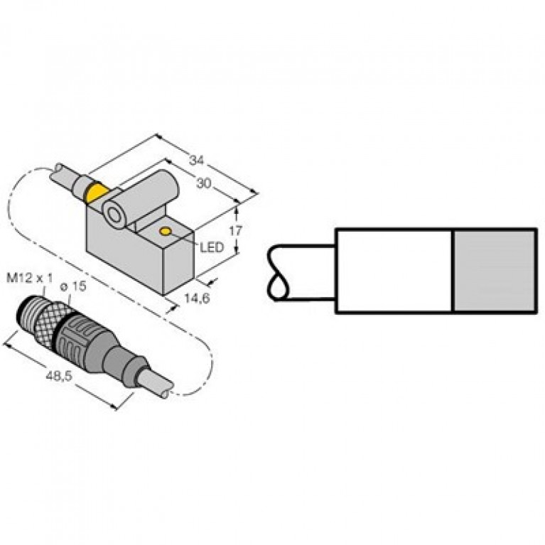 BIM-IKE-AN6X-2-RS4T W/KLI3 Индуктивный магнитный цилиндрический датчик Turck